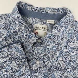 Roper Mens Paisley Print Long Sleeve Western Shirt 2XL